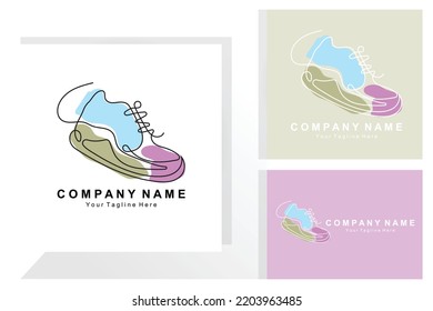 Sneakers Shoe Logo Design Vector Illustration Stock Vector (Royalty ...