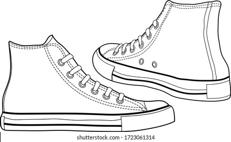 sneakers shoes art vector isolated white 