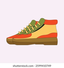 Sneakers shoes cartoon icon illustration