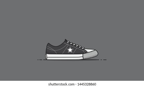 sneakers shoes flat design vector illustration