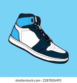 Sneakers Shoes High Side View Blue-Purple