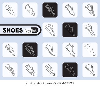 Sneakers Shoes Line Icon. sneakers icon in different style vector illustration.