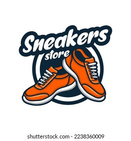 sneakers shoes logo vector concept