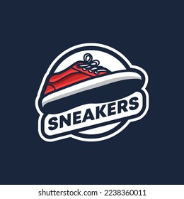 sneakers shoes logo vector concept
