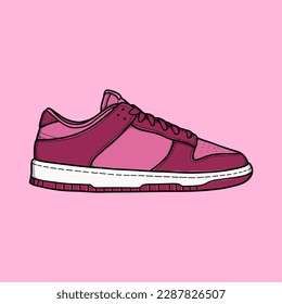 Sneakers Shoes Low Pink Vector