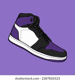 Sneakers Shoes Side View High Purple