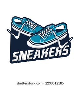 sneakers shoes store logo vector 