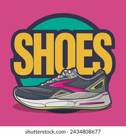 Zapatos de zapatillas de deporte vector de arte con estilo de ilustración plana