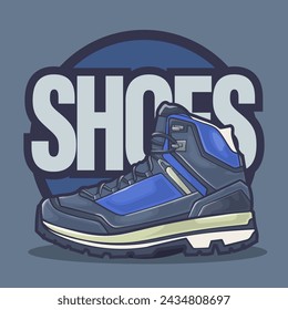 Sneakers shoes vector art with flat illustration style