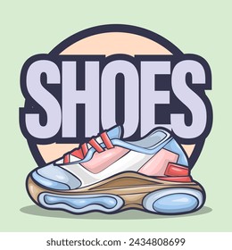 Zapatos de zapatillas de deporte vector de arte con estilo de ilustración plana