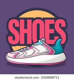 Sneakers Schuhe Vektor-Kunst mit flachem Illustrationsstil