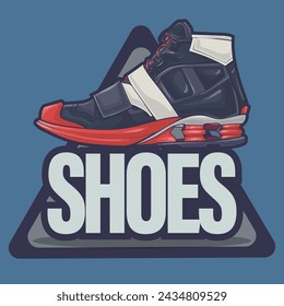 Sneakers shoes vector art with flat illustration style