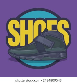 Zapatos de zapatillas de deporte vector de arte con estilo de ilustración plana
