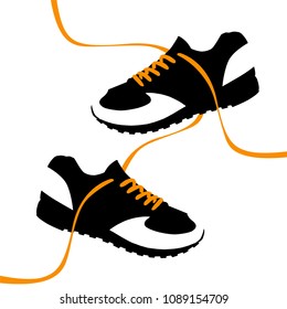 sneakers silhouette. vector