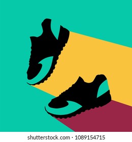 sneakers silhouette. vector