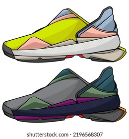 sneakers slip on, vector EPS 10