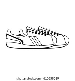 Similar Images, Stock Photos & Vectors of Tied sneakers. Cartoon sport