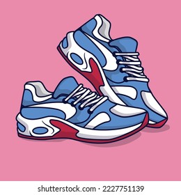 Sneakers sport shoes illustration cartoon vector