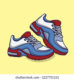 Sneakers sport shoes illustration cartoon vector