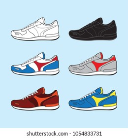 Sneakers. Sport shoes.Vector illustration