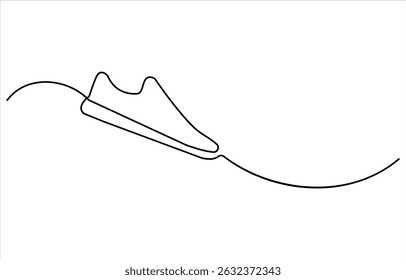 Sneakers sports shoes in a continuous one line drawing. Vector illustration isolated, Casual sneakers shoes continuous one line drawing. Vector illustration of sneakers sports shoes in a continuous.