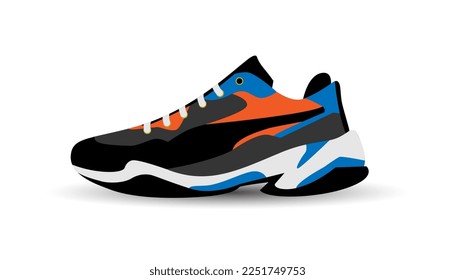 Sneakers. Sports shoes with modern patterns. vector illustration	