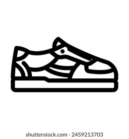 sneakers streetwear cloth fashion line icon vector. sneakers streetwear cloth fashion sign. isolated contour symbol black illustration