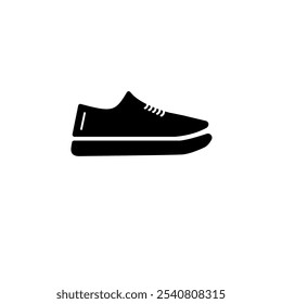 Zapatillas de deporte, zapato de tenis, calzado deportivo sólido Vector plano icono aislado sobre fondo blanco.