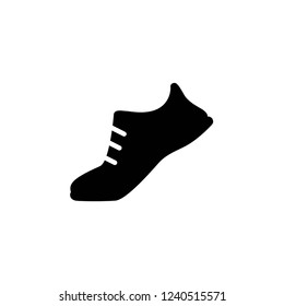 sneakers, trainers silhouette icon. running shoes, jogging shoes. Sport footwear,  running shoes pictogram isolated on white.
