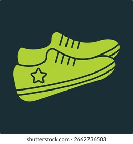 Sneakers vetor útil moderno Design de ilustração impressionante fundo verde colorido.eps
