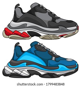 sneakers trendy vector, vector EPS 10