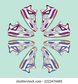 Sneakers vector custom design for sport