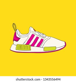 Sneakers Vector. Fitness shoes. Fashion shoes. Isolated. Sport shoes.