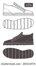 Sneakers. Vector graphics set.