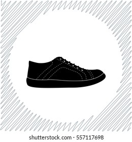 Sneakers vector icon - black  illustration