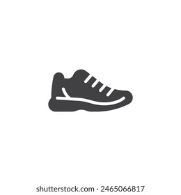 Sneakers Vektorgrafik-Ikone. Gefülltes flaches Schild für mobiles Konzept und Webdesign. Sportschuhe Glyphe Symbol. Sportschuhsymbol, Logo-Illustration. Vektorgrafik-Grafiken