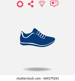 Sneakers vector icon on white background.