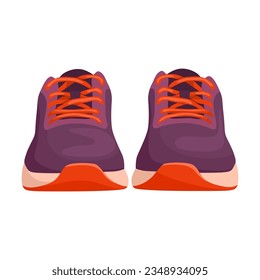 Sneakers vector illustration. Cartoon drawing of pair of sport shoes for women isolated on white background. Footwear, fashion concept