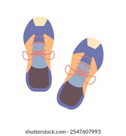 Ilustración vectorial de zapatillas. Zapatos deportivos coloridos aislados sobre fondo blanco. Calzado elegante para correr, entrenamientos de gimnasio, fitness, actividades atléticas y ropa casual en estilo minimalista plano