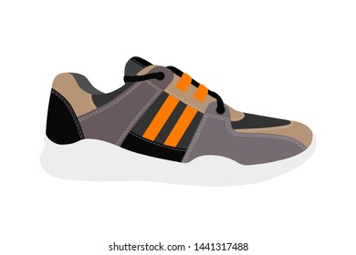 Sneakers in vector on white background.