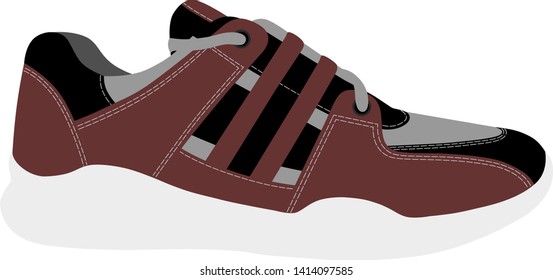 Sneakers in vector on white background.Sneakers vector illustration.Sports sneakers in vector on white background. 