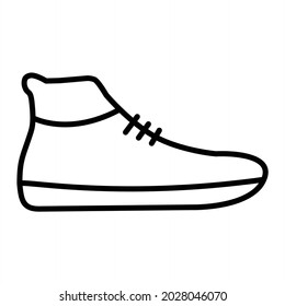 Sneakers Vector Outline Icon Isolated On White Background
 
