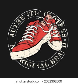Sneakers Vector Tshirt College Style Vector Stock Vector (Royalty Free ...