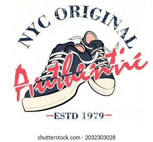 Sneakers vector for t-shirt. College style, vector ,design, logo