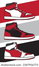 Sneakers White black and red Basketball Air