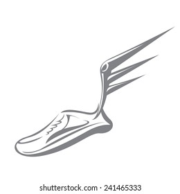 sneakers with wings, sport shoes illustration