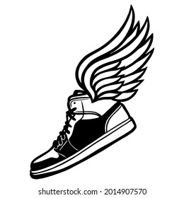 Sneakers with wings svg. Flying shoes Track clipart. Cross country cut file svg