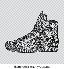  Sneakers in zentangle style