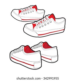 Sneakers.shoes and  shoes vector material. illustration