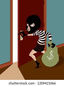 Sneaking thief with mask
